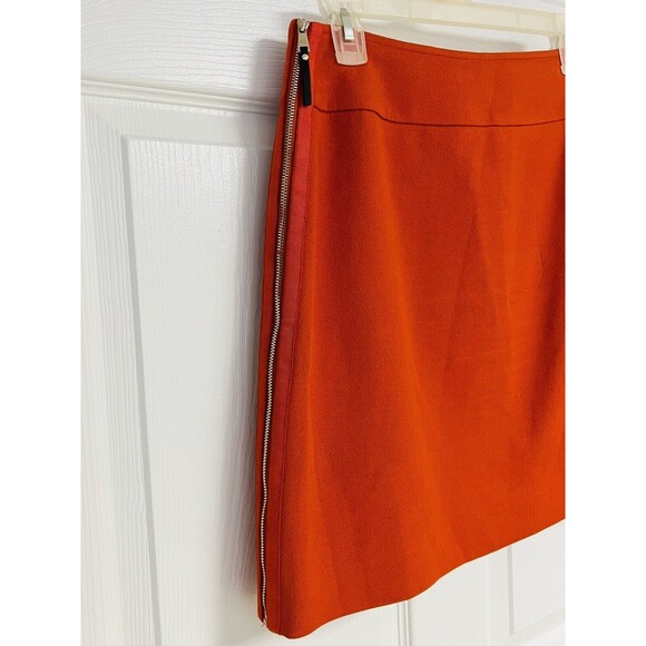 Ann Taylor Womens Size 4 Lined Pencil Skirt Textured Knit Orange - Picture 5 of 10